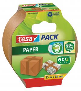 Popierinė pakavimo juosta TESA PACK Paper ECO Logo, 38mm x 25m, ruda