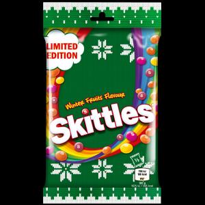 Kramtomieji saldainiai SKITTLES Winter vaisių skonio traškiame cukraus glajuje, 95g