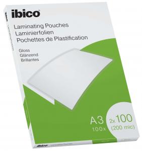 Laminavimo vokeliai Ibico, A3, 303x426 mm, 100 mik., blizgūs, 100 vnt.