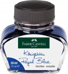 Rašalas Faber-Castell, 30ml, stikliniame buteliuke, mėlynos spalvos