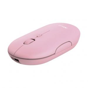 *Belaidė kompiuterio pelė Trust USB Puck , įkraunama, rožinės spalvos