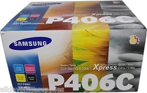 Samsung kasečių rinkinys-Kit CLT-P406C/ELS (SU375A), juoda, žydra, purpurinė, geltona kasetė lazeriniams spausdintuvams,1500 psl.