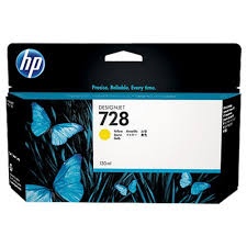 HP 728 (F9J65A), geltona kasetė rašaliniams spausdintuvams, 130 ml