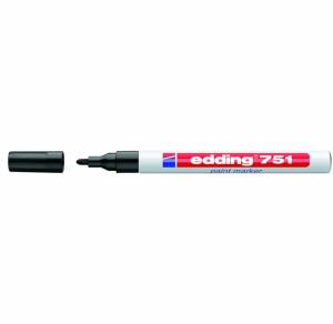 Žymeklis Edding 751 lako pagrindu, apvaliu galiuku, 1-2mm, geltonos spalvos