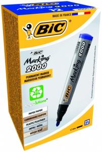 Bic Permanentinis žymeklis Eco 2000 2-5 mm, mėlynas, pakuotėje 12 vnt. 000064