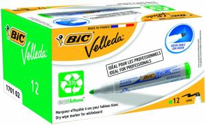 Bic Žymeklis baltai lentai Velleda 1701 1-5 mm, žalias, pakuotėje 12 vnt. 701023