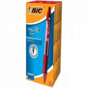 Bic Gelinis rašiklis Gel-Ocity 0.7 mm, raudonas, pakuotėje 12 vnt.