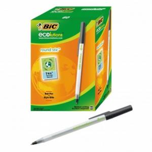 Bic Tušinukas Eco Round Stic 1.0 mm, juodas, pakuotėje 60 vnt. 256644