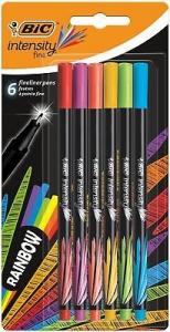 Bic Rašiklių rinkinys FineLiners Intensity Fine RAINBOW 0.4 mm, 6 spalvų rinkinys 498327