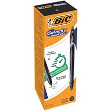 Bic Gelinis rašiklis Gel-Ocity Quick Dry, juodas, pakuotėje 12 vnt. 494664