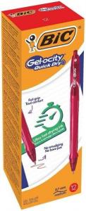 Bic Gelinis rašiklis Gel-Ocity Quick Dry, raudonas, pakuotėje 12 vnt. 494671