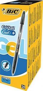 Bic Gelinis rašiklis CristalGel 0.7 mm, juodas, pakuotėje 20 vnt. 721286