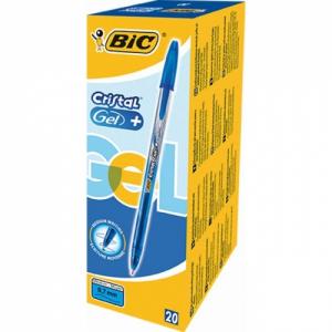 Bic Gelinis rašiklis CristalGel 0.7 mm, mėlynas, pakuotėje 20 vnt 721293