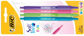 Bic Tušinukai Soft Feel Clic Fun, 4 spalvų rinkinys