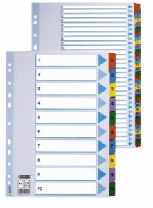 Skiriamieji lapai Esselte Mylar, A4, 1-5 skaičiai, spalvoti, plastikiniai  0807-109