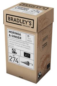 Ekologiška Bradley´s arbata, moringų su imbieru, 25pak, nr. 274