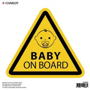 Lipdukas Charlot 150x150mm, Baby on board, (anglų kalba)