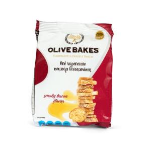 Duonos traškučiai OLIVE BAKES, rūkytos šoninės skonio, 80 g