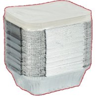 Vienkartinis indelis su dangteliu, aliuminis, 450 ml, 14,5 x 12 x H 4 cm, 50 vnt