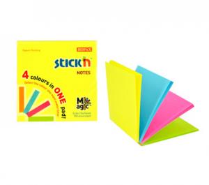 Lipnūs lapeliai Stick´N Magic Pads 21571, 76x76mm, 4x25 lapelius, 4 neoninės spalvos