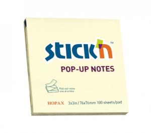 Lipnūs lapeliai Stick´N Z-Notes, 76x76mm, 100 lapelių, geltonos spalvos