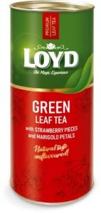 Biri žalioji arbata LOYD, su braškių gabaliukais ir medetkų žiedlapiais, 80g