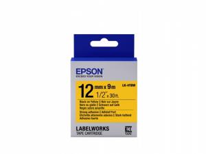 Epson LK-4YBW (C53S654014) Ženklinimo juostos kasetė, Strong Adhesive, Black on Yellow (12mm, 9m)