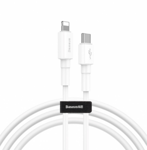 Kabelis Baseus USB C kištukas - IP Lightning  kištukas 1.0m  Baltas