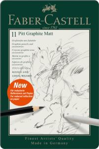 Pieštukų rinkinys Faber-Castell Pitt Graphite Matt, 11 dalių