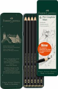 Pieštukų rinkinys Faber-Castell Pitt Graphite Matt, 6 dalių