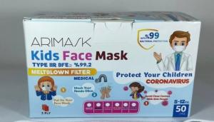 Medicininės vaikiškos veido kaukės ARIMASK, mėlynos, 50vnt