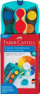 Akvareliniai dažai Faber-Castell Connector Turquoise, 12 spalvų