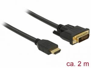 Laidas DeLOCK (85654), 2m, HDMI A tipo, DVI, Juodas