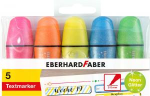 Teksto žymekliai EberhardFaber, mini, blizgūs, neoniniai, 5 spalvų