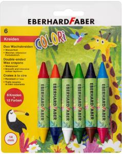 Aliejinės pastelės EberhardFaber, Colori Duo, 6 spalvų