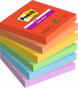 Lipnūs lapeliai 3M Post-it® Super Sticky Playful 76mmx76mm 6vnt/pak 90L