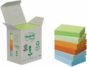 Lipnūs lapeliai 3M Post-it® Recycling Assorted 38mmx51mm 6vnt/pak 100L