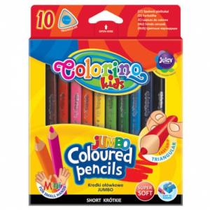 Spalvoti pieštukai Colorino Kids JUMBO, trikampiai 10 spalvų