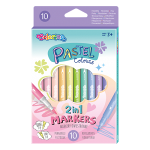 Flomasteriai dvipusiai Colorino Pastel 10 pastelinių spalvų