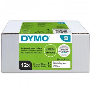 Kleepkirjaetiketid Dymo 36X89mm 12x260tk