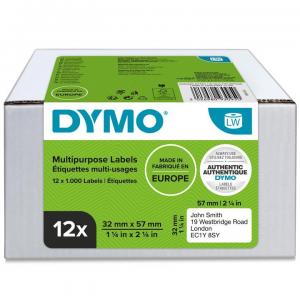 Kleepkirjaetiketid Dymo 32X57mm 12tk/pk 12x1000tk