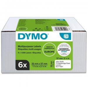 Kleepkirjaetiketid Dymo 32X57mm 6tk/pk 6x1000tk