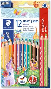 Spalvoti pieštukai STAEDTLER Noris Jumbo, 12 vnt.