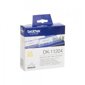 **Etiketės Brother QL DK11204 17x54mm 400 vnt QL universalios