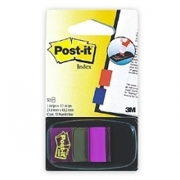 Plastikiniai žymekliai Post-it. 25x43mm. 50vnt..violetinės spalvos