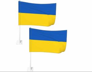Ukrainos automobilinė vėliavėlė su koteliu, 30x50cm