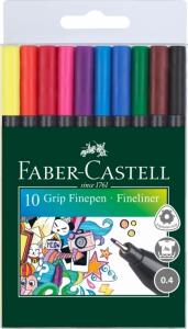 Rašiklių rinkinys Faber-Castell GRIP Finepen, 10 spalvų