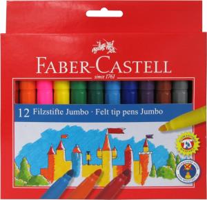 Flomasteriai Faber-Castell Jumbo, 12 spalvų