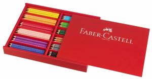 *Spalvoti pieštukai Faber-Castell Jumbo Grip , 12 spalvų, 144vnt, medinėje dėžutėje