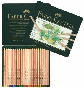 Spalvoti pieštukai Faber-Castell Pitt Pastel , 24 spalvos, metalinėje dėžutėje